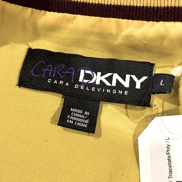 DKNY x Cara Delevingne Midnight Striped-Trim Varsity Jacket - Picture 11 of 12